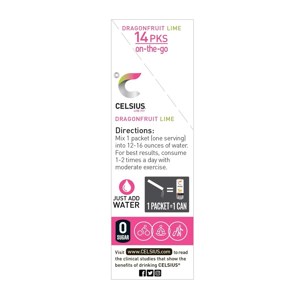 CELSIUS On-the-Go Powder Stick Packs - 14 Sticks per Pack