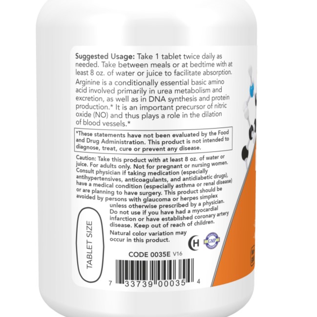 NOW - L-Arginine 1,000 mg - 120 Tablets