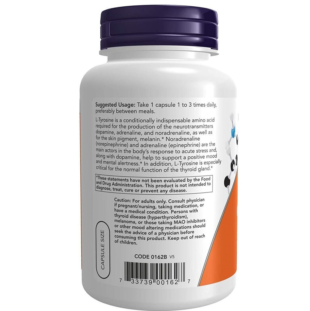 NOW - L-Tyrosine 750 mg - 90 Veg Capsules