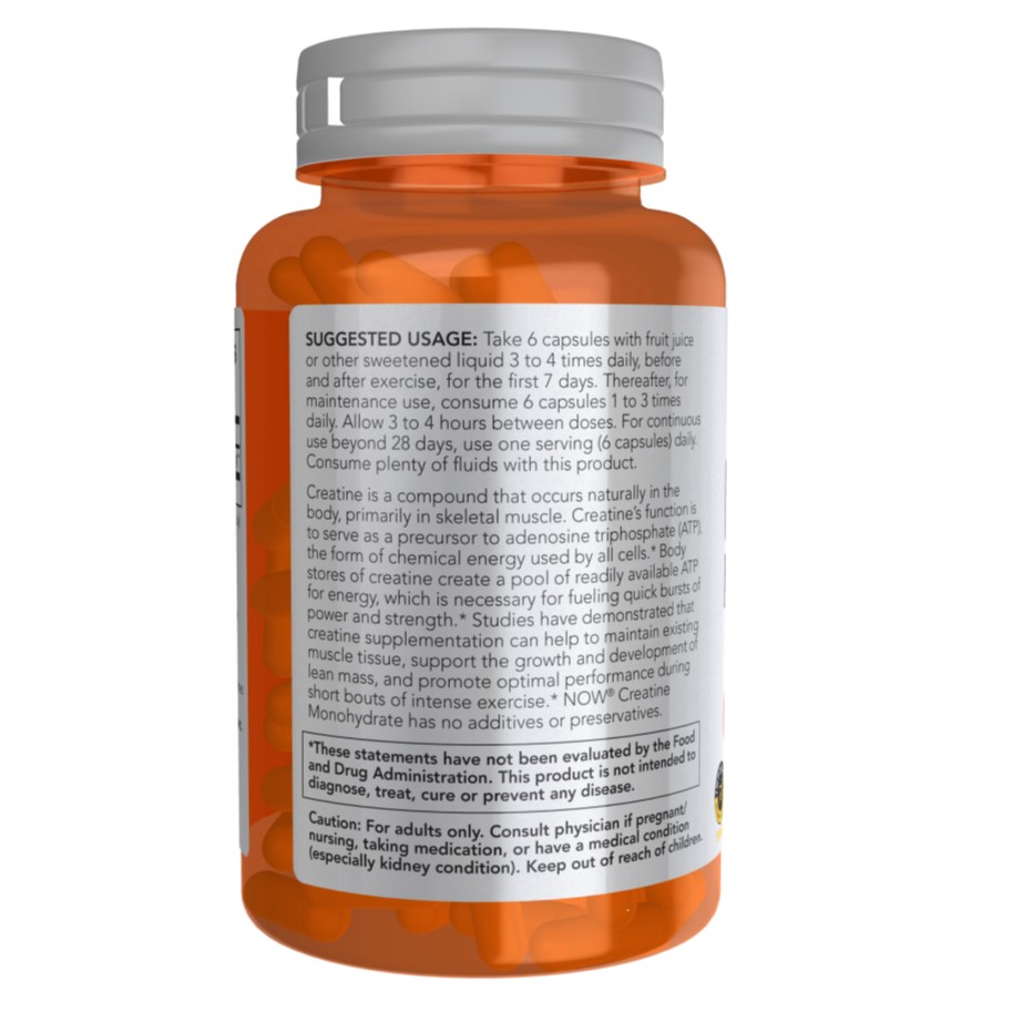 Now - Creatine Monohydrate 750 mg Veg Capsules