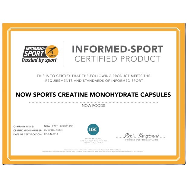 Now - Creatine Monohydrate 750 mg Veg Capsules