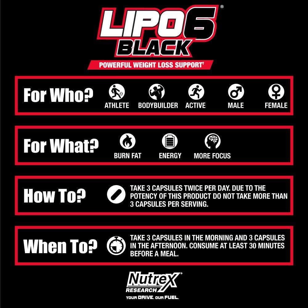 Nutrex Research - LIPO 6 Black- 120 Caps